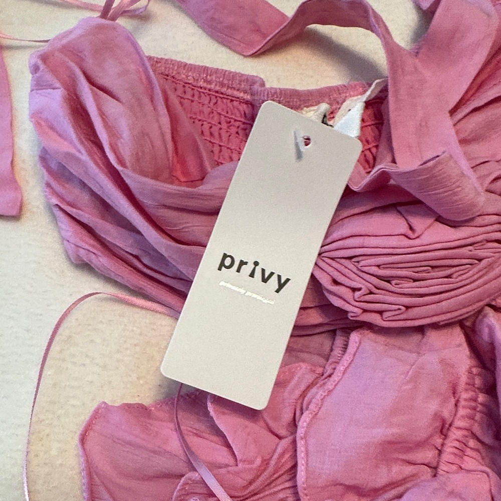 Pink Ruffled Maxi Dress - Picture 6 of 6